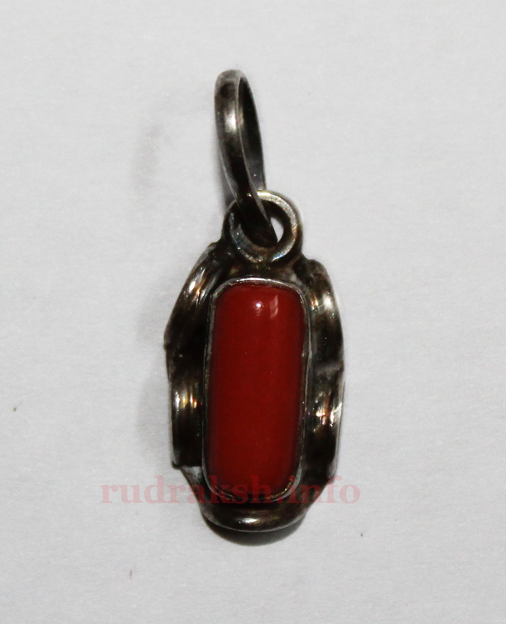 Red Coral Pendant in Silver